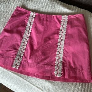 Vintage Lilly Pulitzer Pink Mini Skort with White Applique Detail